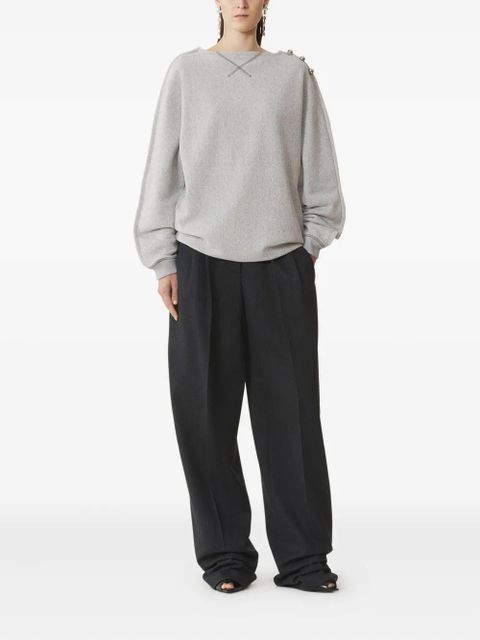 Lanvin button-detailed boat-neck sweater - Grey