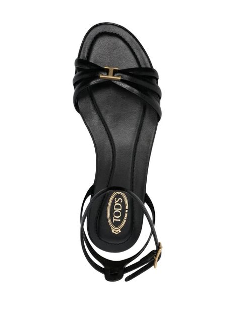 Tod's logo-plaque flat sandals - Black