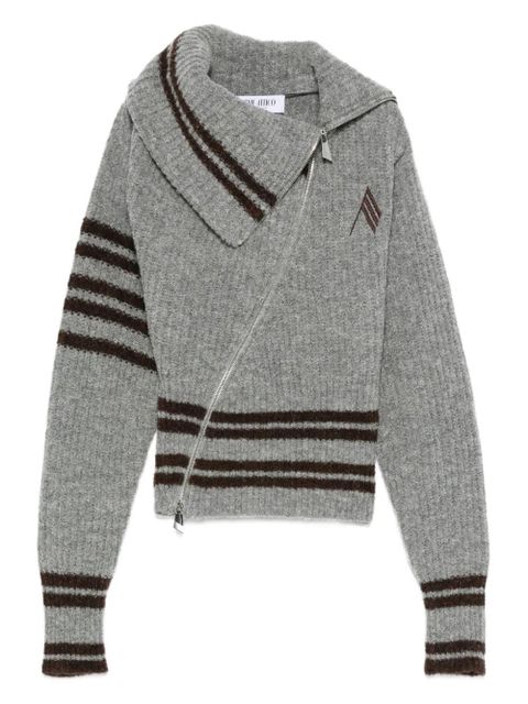 The Attico striped zip-front cardigan - Grey - zdjęcie produktu nr 1