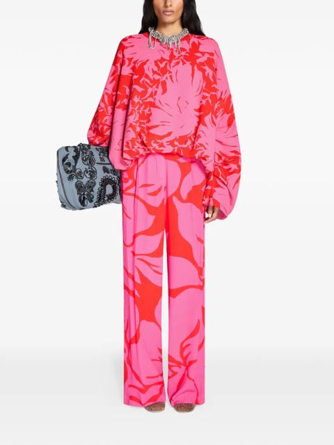 DRIES VAN NOTEN floral tailored pants - Pink - zdjęcie produktu nr 2