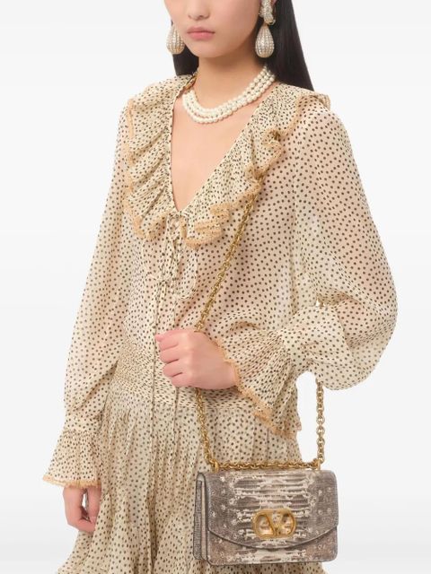 Valentino Garavani Plusdepois-print georgette shirt - Neutrals