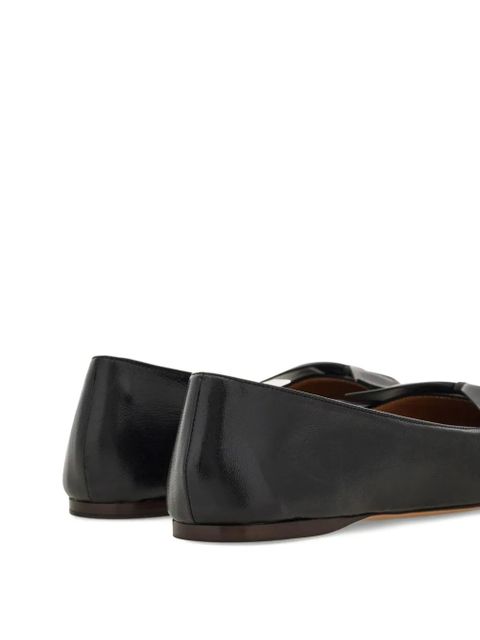 Ferragamo Bow leather ballerina shoes - Black - zdjęcie produktu nr 2