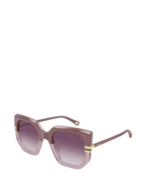 Chloé Eyewear geometric frame sunglasses - Purple - zdjęcie produktu nr 2