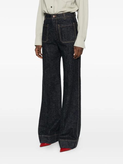 Victoria Beckham Alina logo-patch jeans - Blue