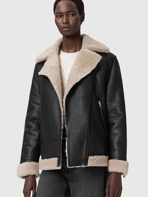 AllSaints kurtka skórzana SOLA damska kolor czarny W120LB - zdjęcie produktu nr 1