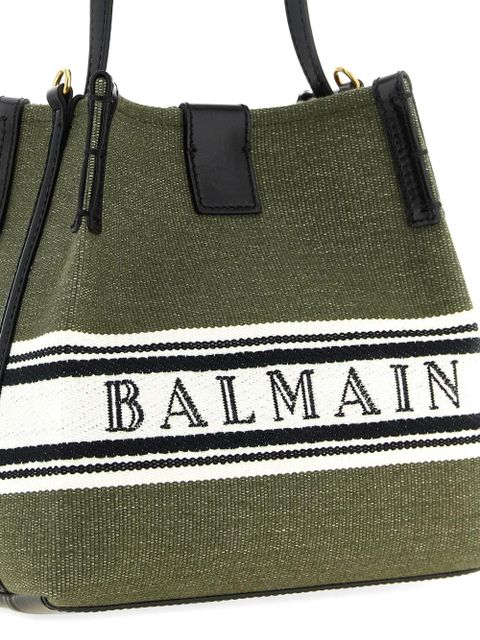 Balmain intarsia logo canvas bucket bag - Green
