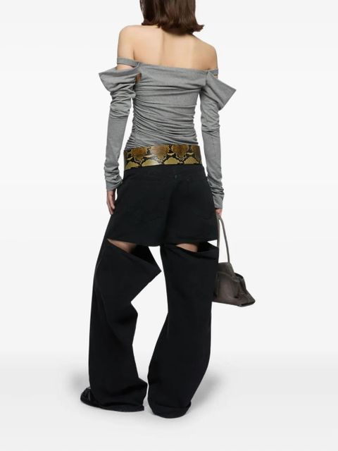 The Attico off-shoulder draped top - Grey