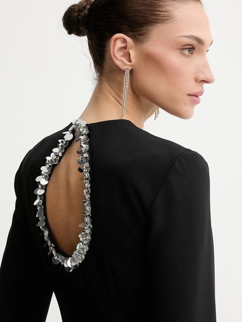 Rotate sukienka kolor czarny mini rozkloszowana 115165100