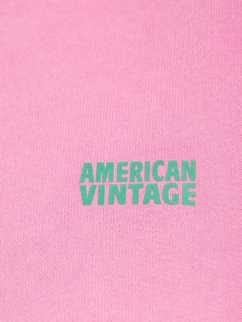 American Vintage Izubird logo-printed hoodie - Pink
