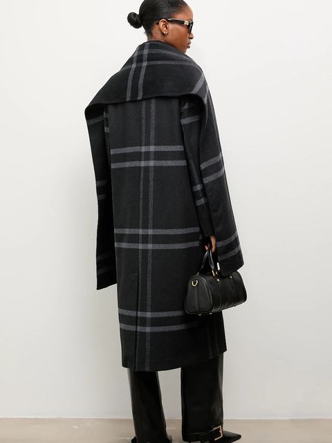 Answear.LAB płaszcz wełniany kolor granatowy - zdjęcie produktu nr 2