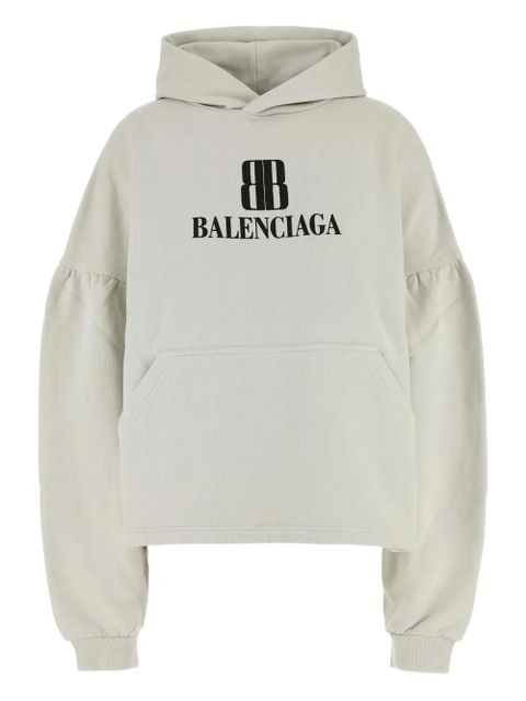 Balenciaga balloon-sleeve logo hoodie - Neutrals - zdjęcie produktu nr 1