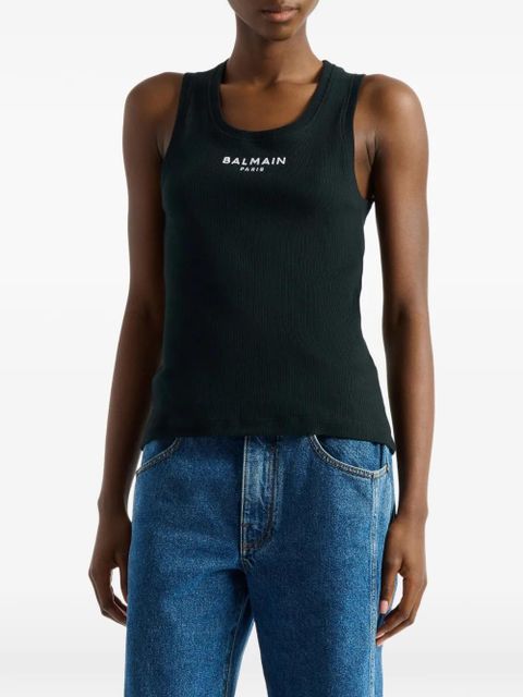 Balmain Balmain Paris embroidered vest top - Black