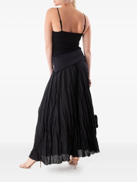 Johanna Ortiz pleated elastic-waist skirt - Black