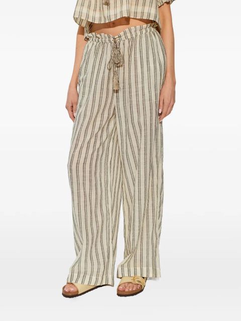 Ulla Johnson Josephine striped tassel trousers - Neutrals