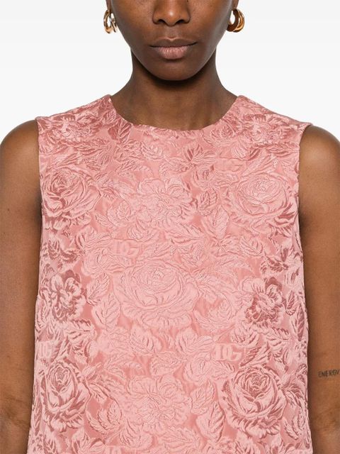 Dolce & Gabbana DNA floral-jacquard mini dress - Pink
