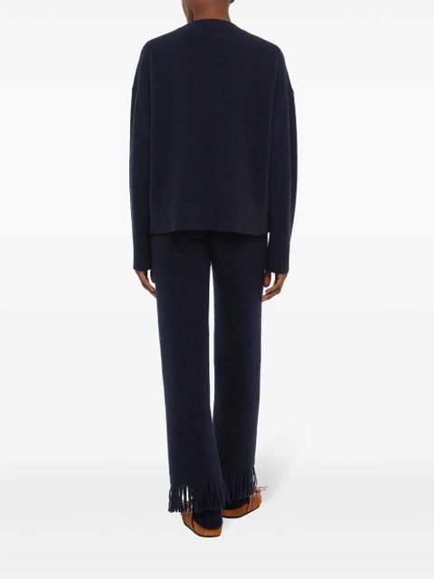 Alanui ribbed-edge cashmere-blend jumper - Blue
