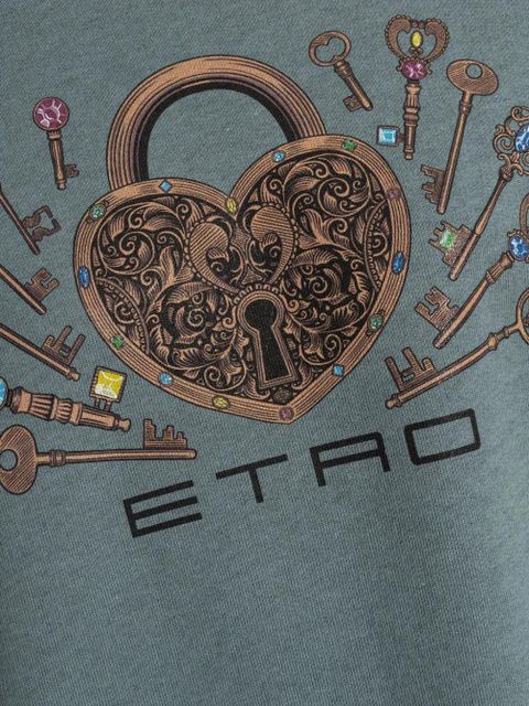 ETRO padlock graphic sweatshirt - Green