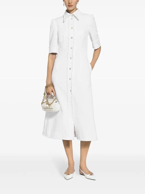 Dolce & Gabbana tweed midi shirtdress - White - zdjęcie produktu nr 2