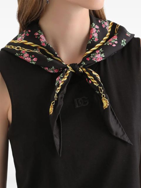Dolce & Gabbana logo-embroidered tank top - Black