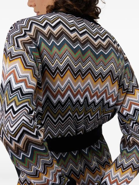 Missoni chevron-pattern belted cardigan - Black