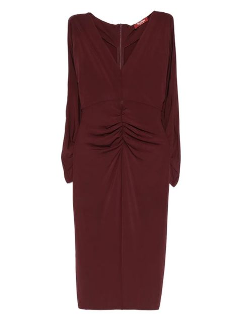 Max Mara ruched-detail long-sleeve midi dress - Red - zdjęcie produktu nr 1