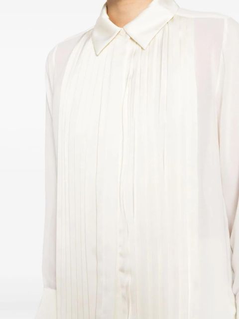 Simkhai Vinka pleated long-sleeve shirt - Neutrals