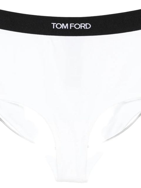 TOM FORD logo-waistband briefs - White