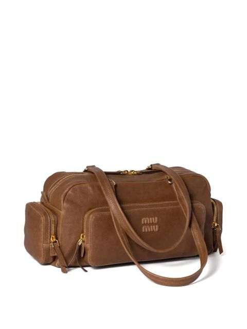 Miu Miu leather tote bag - Brown - zdjęcie produktu nr 2