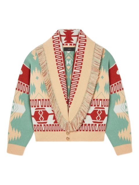 Alanui Icon jacquard fringed cardigan - Neutrals - zdjęcie produktu nr 1