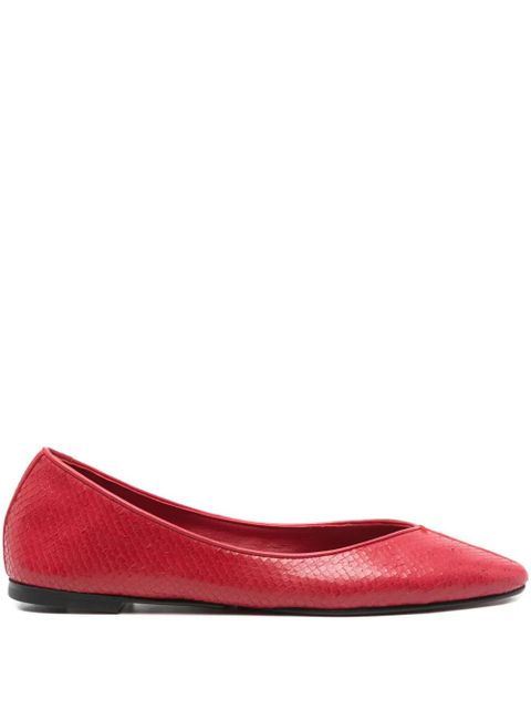 Jacquemus leather snakeskin ballet flats - Red - zdjęcie produktu nr 1