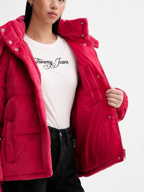Tommy Jeans kurtka kolor różowy zimowa DW0DW21668