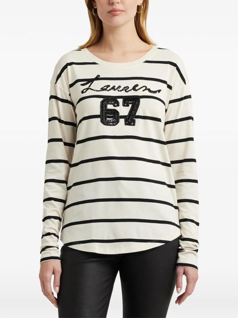 Lauren Ralph Lauren striped long-sleeve T-shirt - Neutrals - zdjęcie produktu nr 2