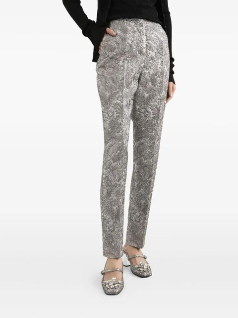 Dolce & Gabbana floral-jacquard trousers - Silver - zdjęcie produktu nr 2