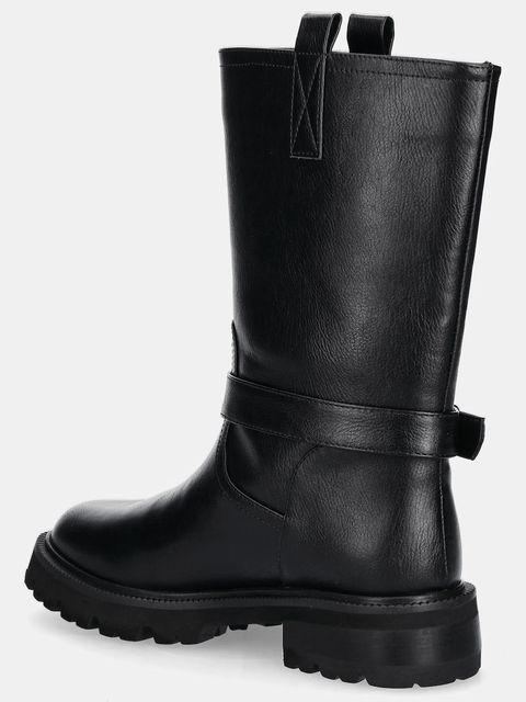 Twinset botki damskie kolor czarny na płaskim obcasie 252TCP192