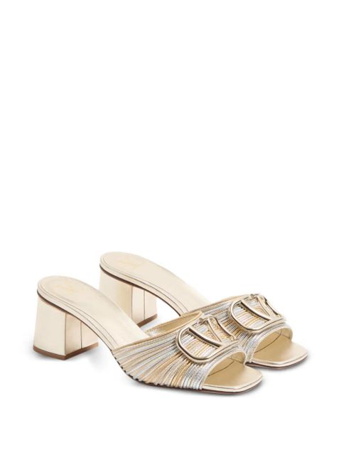 Valentino Garavani logo-plaque sandals - Silver