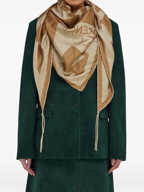 Ferragamo Venna graphic-print triangle scarf - Neutrals