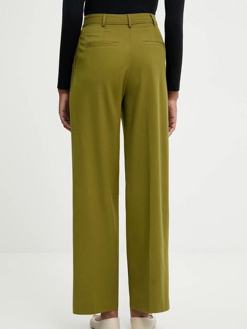 United Colors of Benetton spodnie damskie kolor zielony proste high waist 4YVXDF09R