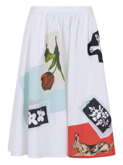 Marni patchwork-design midi skirt - White - zdjęcie produktu nr 1