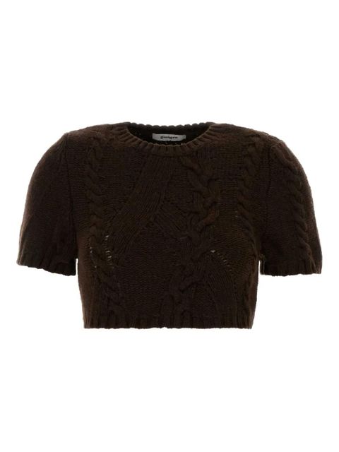 Gimaguas Julita cable-knit T-shirt - Brown - zdjęcie produktu nr 1