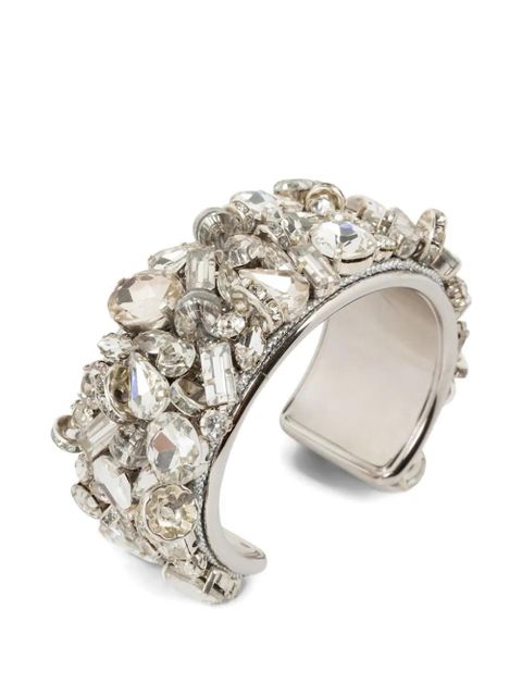 DRIES VAN NOTEN crystal-embellished cuff bracelet - Silver