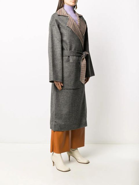 Nanushka reversible check coat - Grey