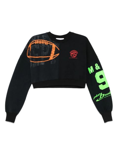 Marine Serre cropped sweatshirt - Black - zdjęcie produktu nr 1