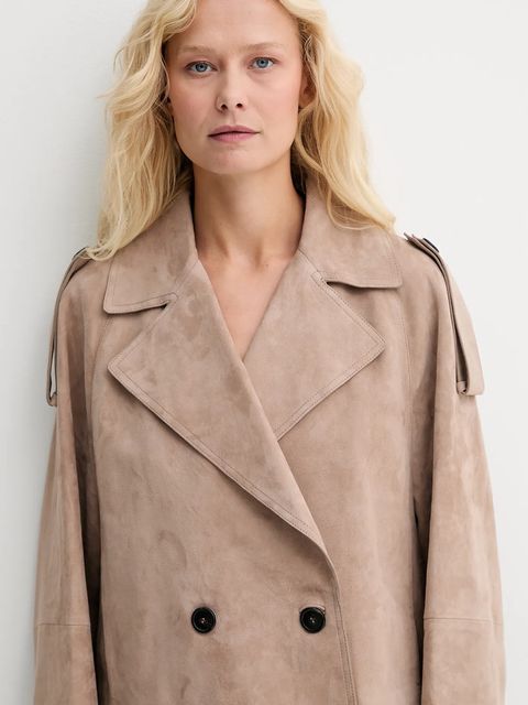 Weekend Max Mara płaszcz zamszowy MAGA