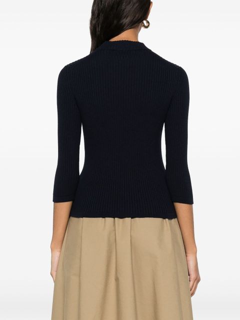 Miu Miu embroidered-logo sweater - Blue