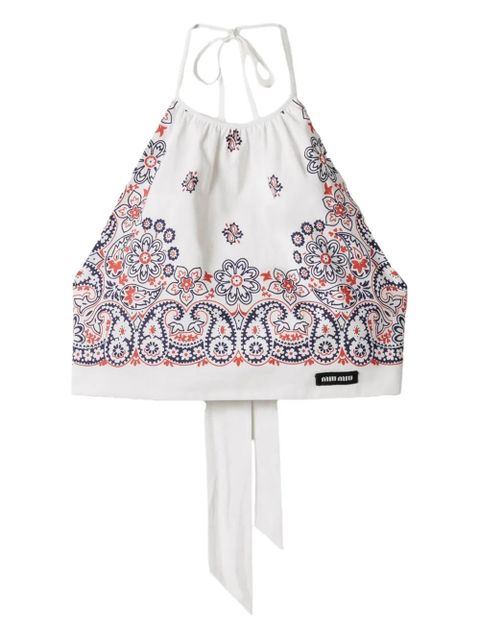 Miu Miu paisley crop top - White - zdjęcie produktu nr 1