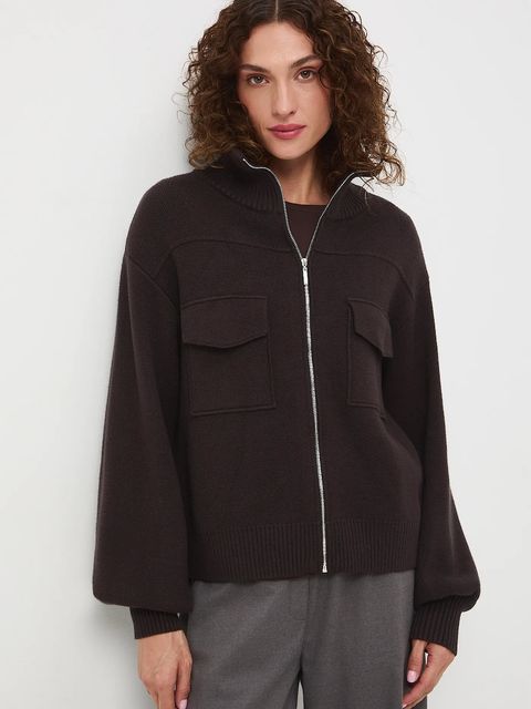 Medicine sweter damski kolor brązowy lekki - zdjęcie produktu nr 1