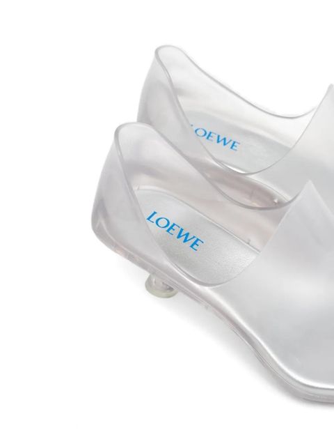LOEWE Emily aqua transparent ballet flats - White