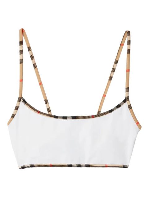 Burberry checked-trim bikini top - White - zdjęcie produktu nr 1