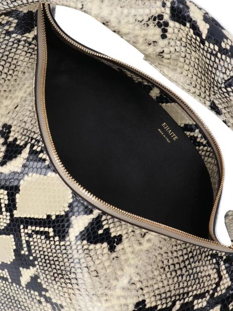 KHAITE medium Olivia snakeskin-pattern shoulder bag - Neutrals