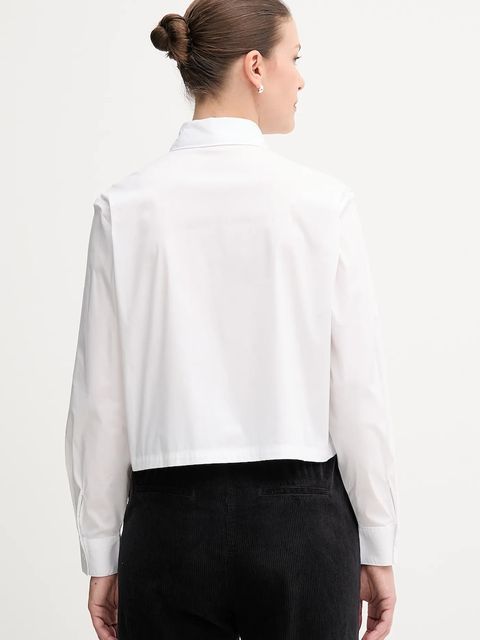 United Colors of Benetton koszula damska kolor biały relaxed z kołnierzykiem klasycznym 54KXDQ0CC - zdjęcie produktu nr 2